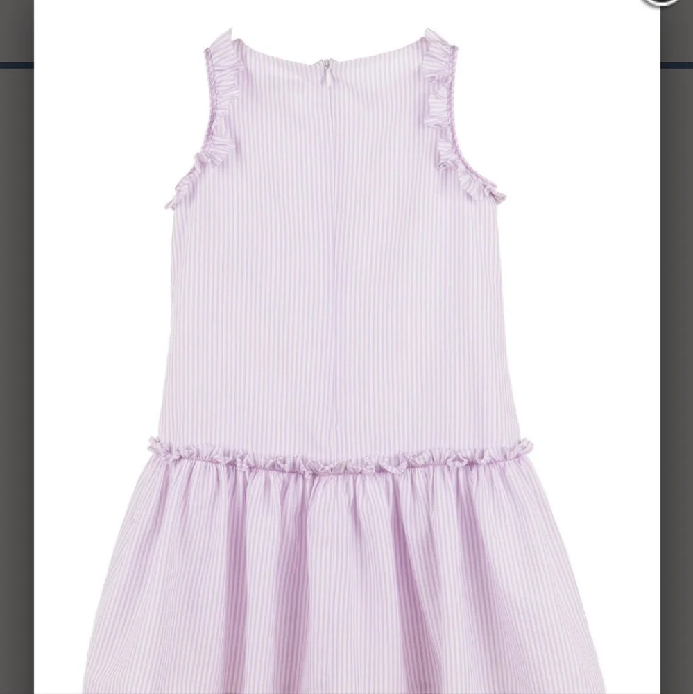 NWT MARIA CASERO GIRLS LAVENDER STRIPED DROP WAIST DRESS - Picture 3 of 8